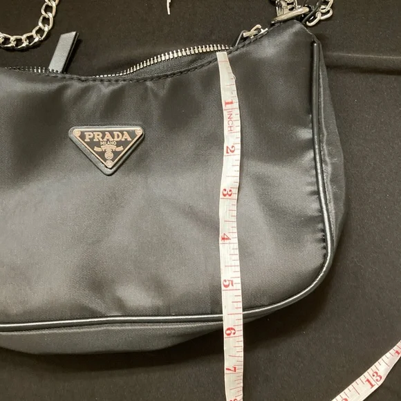 Prada Sleek Black Chain Shoulder Bag - Picture 7 of 8